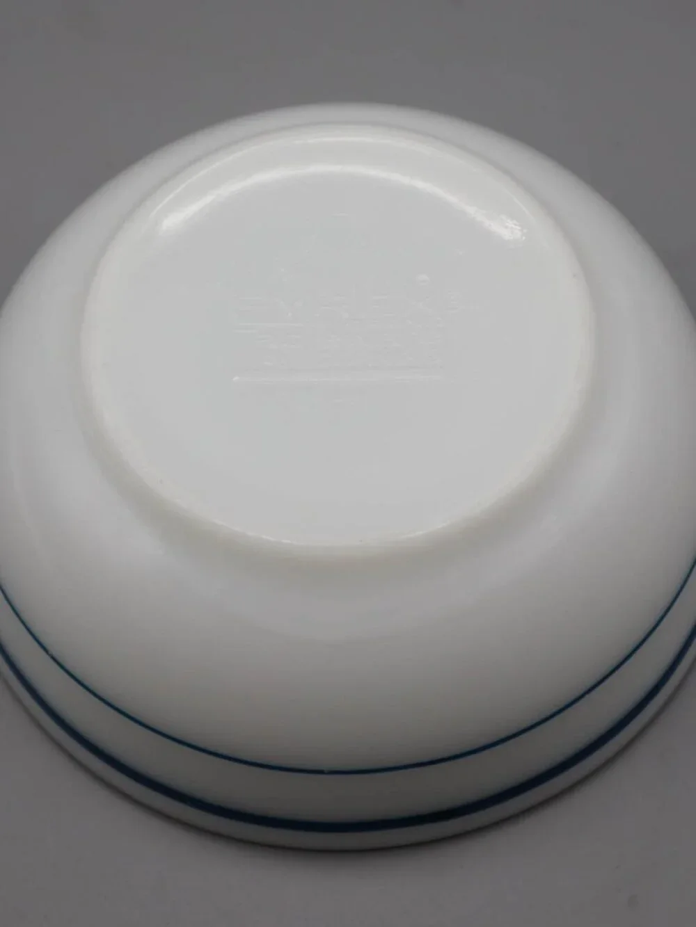 Vintage Pyrex Tableware by Corning Small Turquoise Striped Bowl 5 1/2
